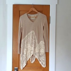 Anthropologie Cotton & Lace Sweater